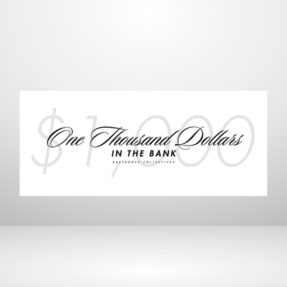 Barebones Script White $100 - $1000 Cash Place Holders