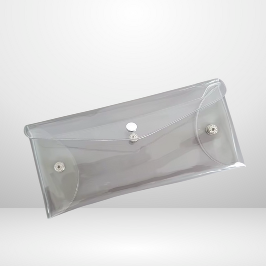 Clear Money Pouch With White Snap Buttons