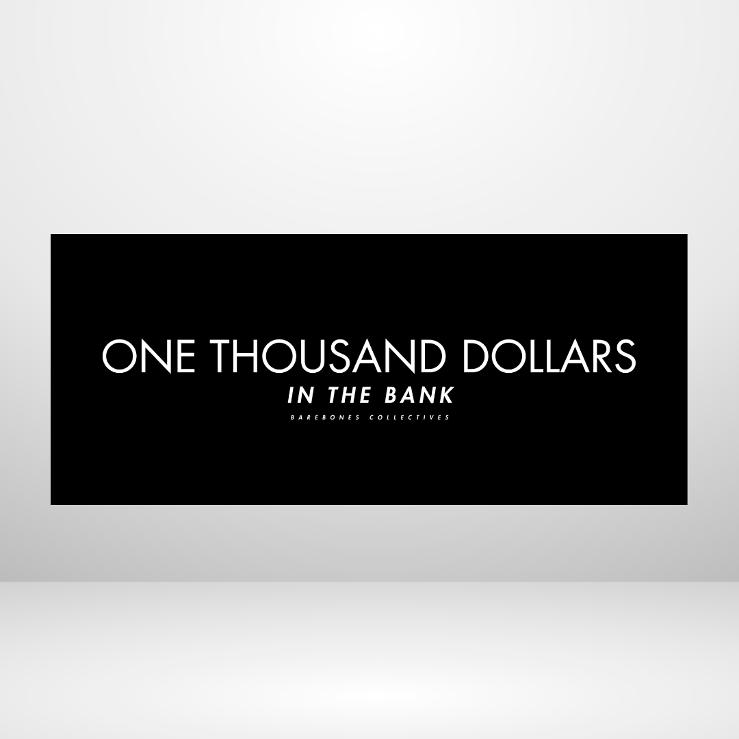 Barebones Minimal Noir $100 - $1,000 Cash Place Holders