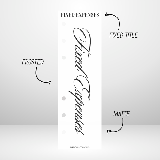 Fixed Expenses Tabbed Binder Divider
