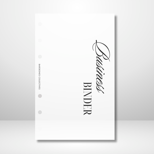 Business Binder Matte Vellum Dashboard