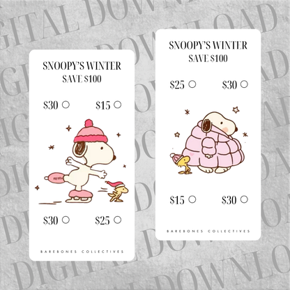Snoopy's Winter Savings Challenge Set DIGITAL DOWNLOAD