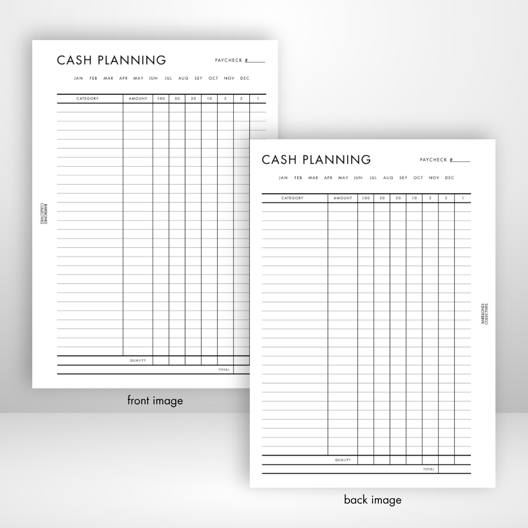 Cash Planning Barebones Inserts vol. 3 Set of 3