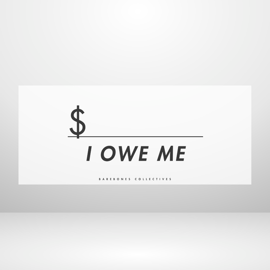 I Owe Me - Frosted Matte Set of 4 Cash Place Holders