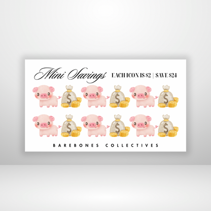 Piggy Bank Mini Savings Challenge Save $24