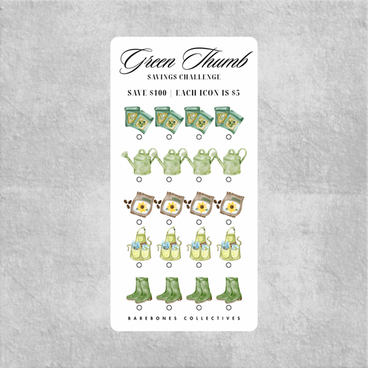 Green thumb Savings Challenge Save $100