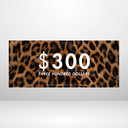 $100 - $50,000 - Leopard Fur Cash Place Holders