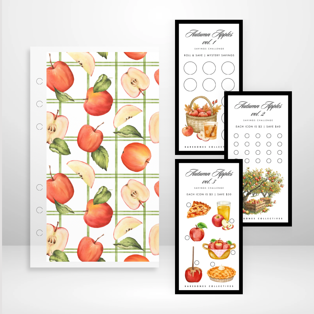 Autumn Apples - Matte Cash Envelope + Savings Challenges