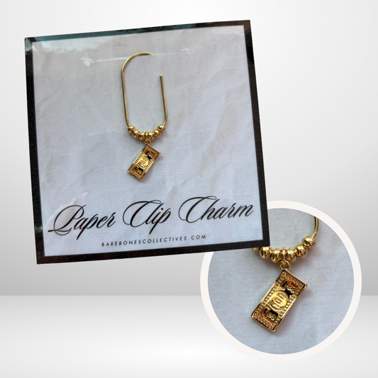 Money Manifest Gold Paper Clip Charm