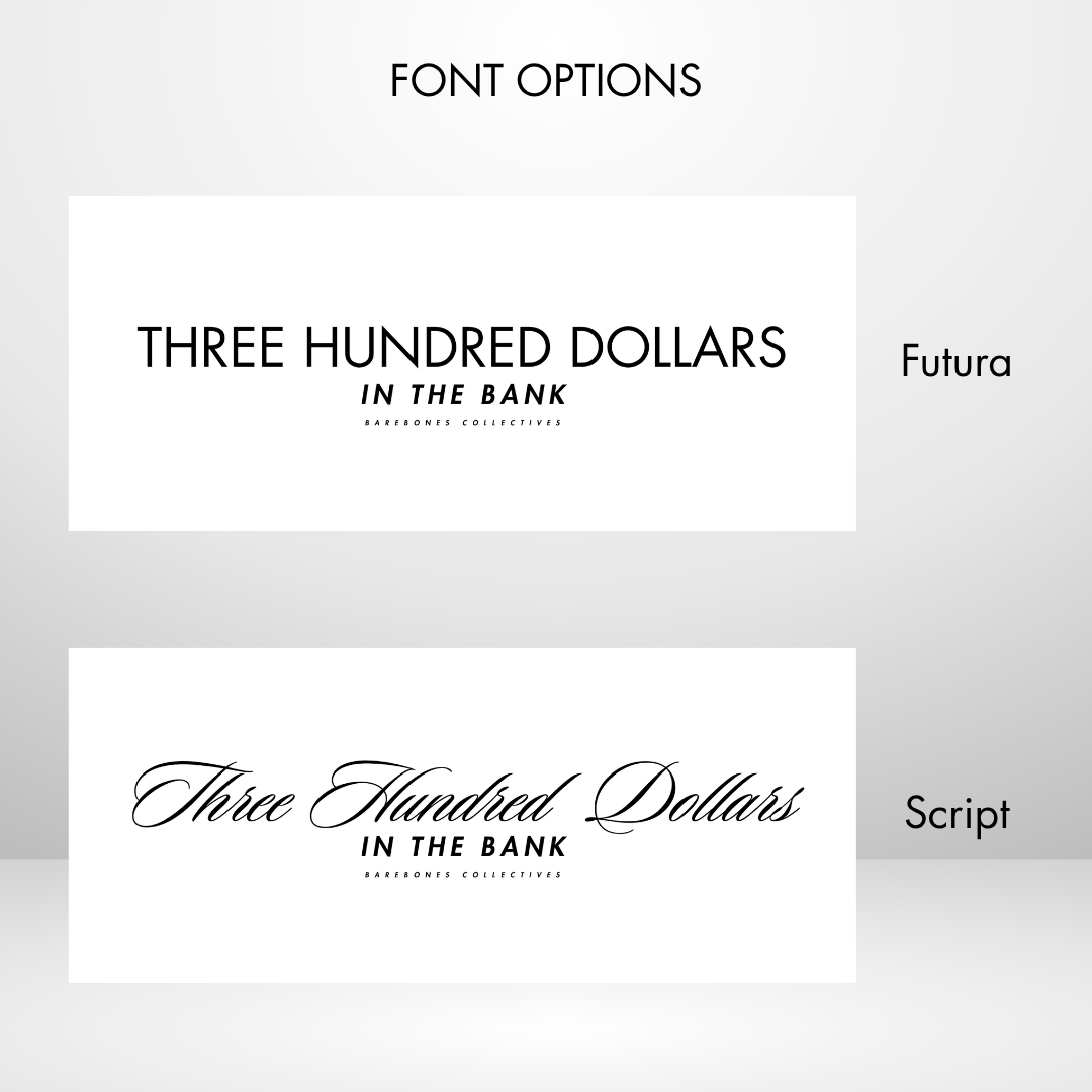 Barebones Minimal White $100 - $1,000 Cash Place Holders