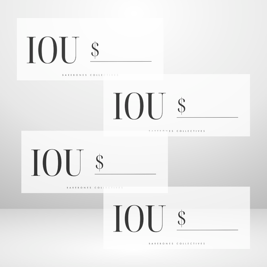 IOU Cash Place Holders Set of 4