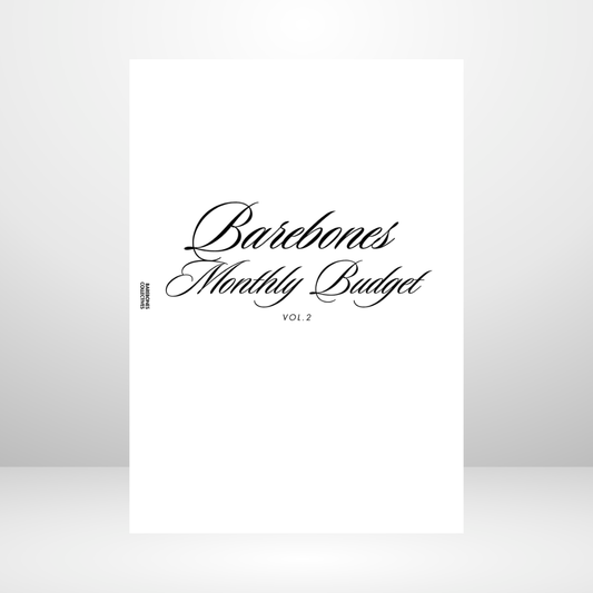 Barebones Monthly Budget Planner Fully Customizable A5 Inserts
