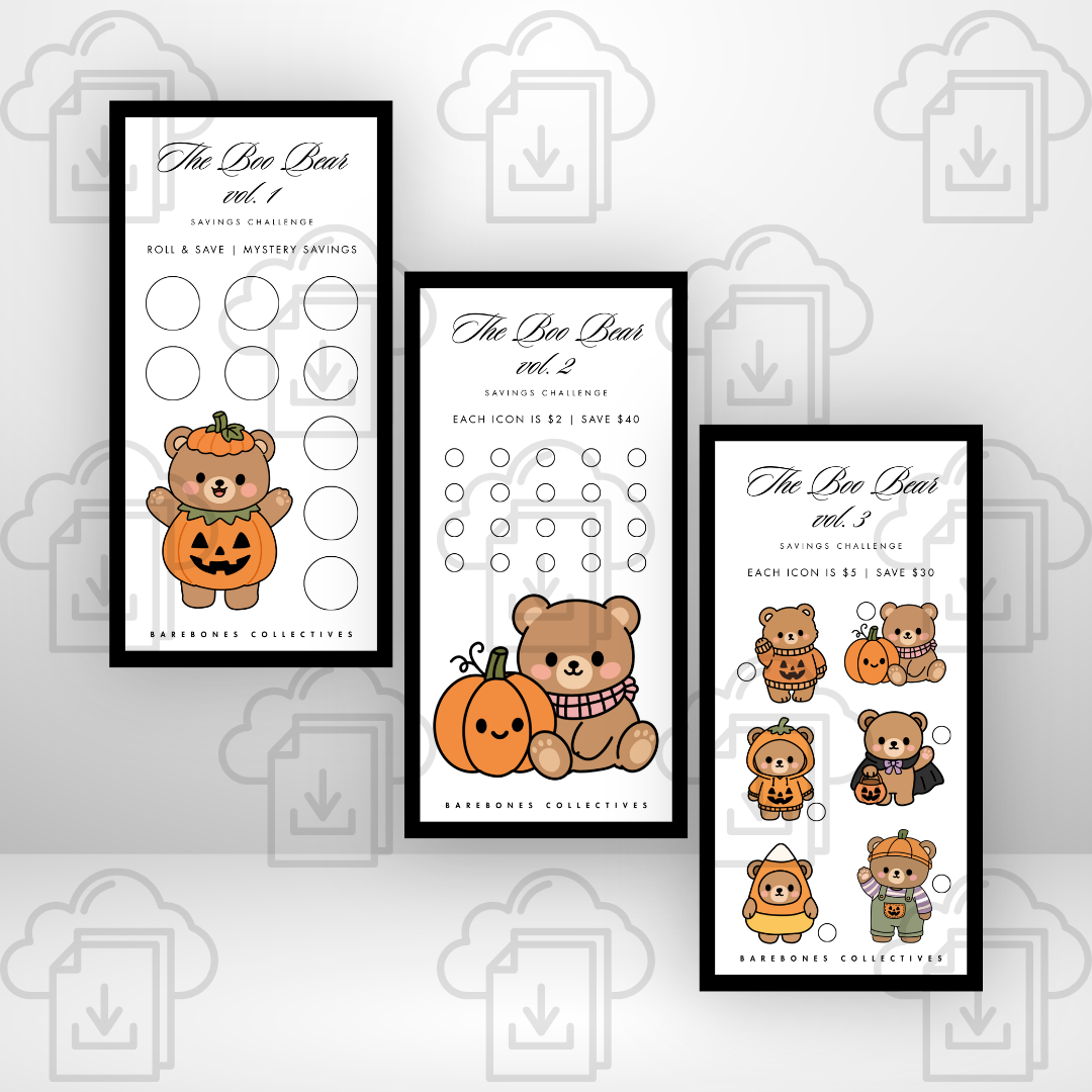 The Boo Bear Savings Challenges - DIGITAL DOWNLOAD