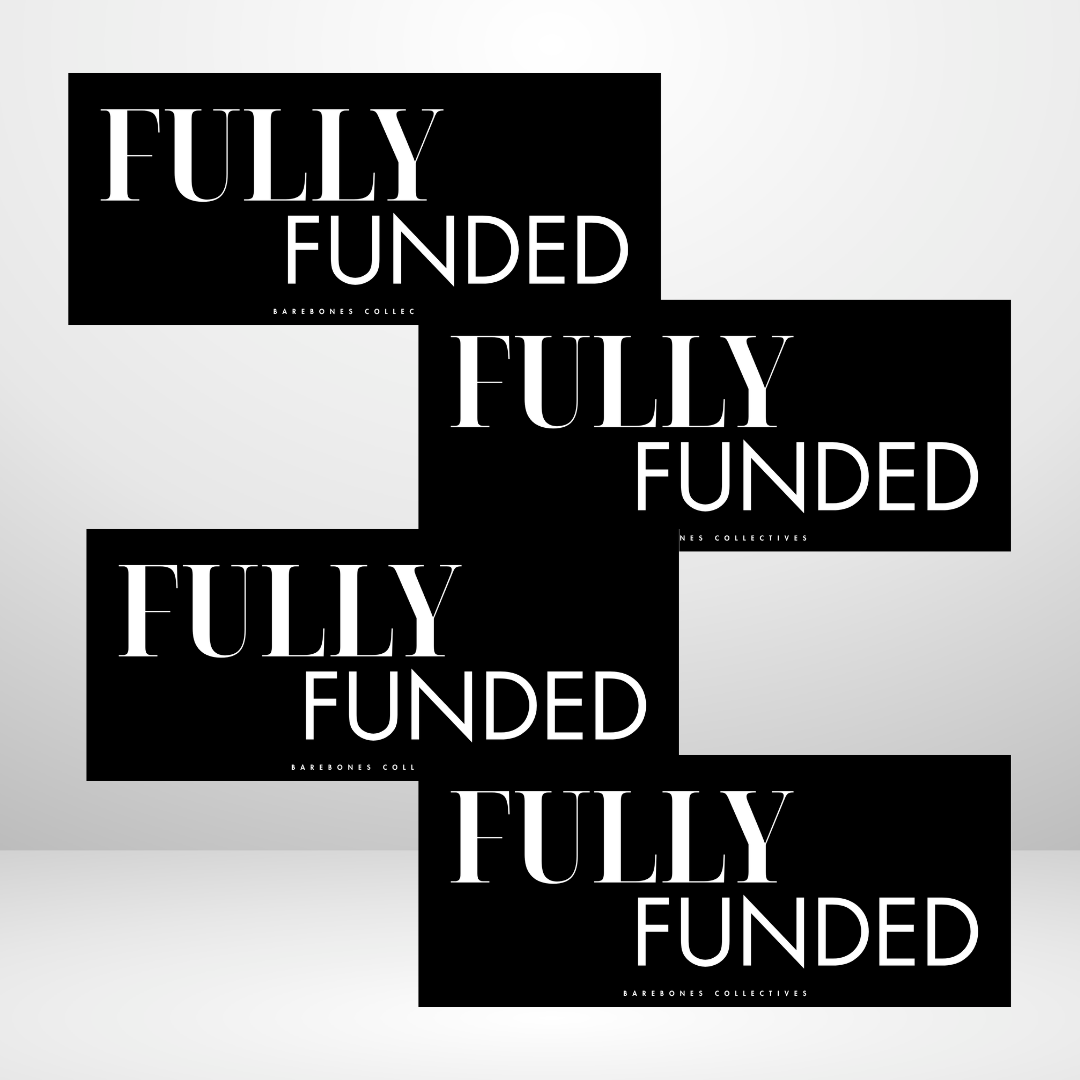 Fully Funded Black Out Style Set of 4 Cash Place Holders