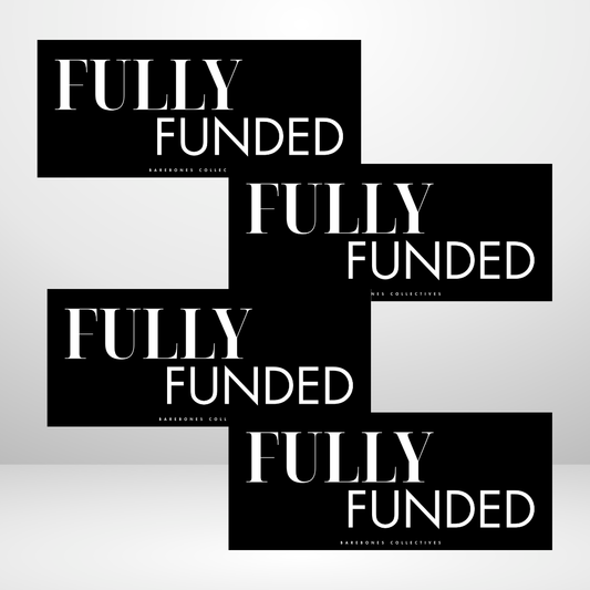 Fully Funded Black Out Style Set of 4 Cash Place Holders