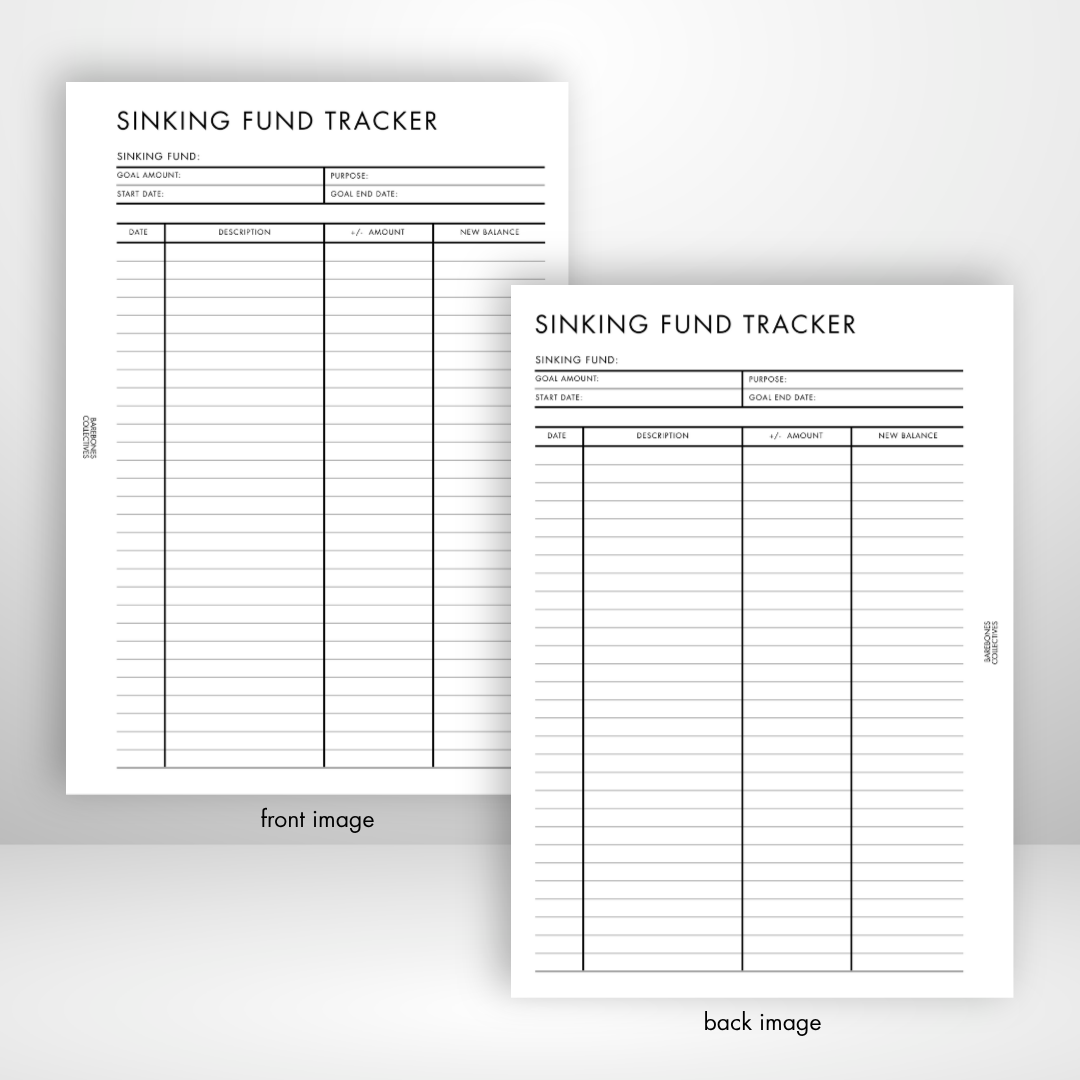 Sinking Fund Tracker Barebones Inserts vol. 3 Set of 3
