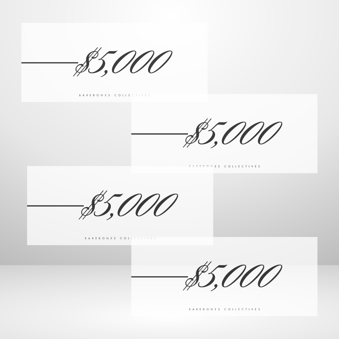 Fancy Font $100-$20,000 Set of 4 In the Bank Cash Place Holders