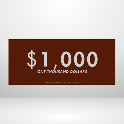 $100 - $50,000 - Black Cherry Set of 4 Cash Place Holders