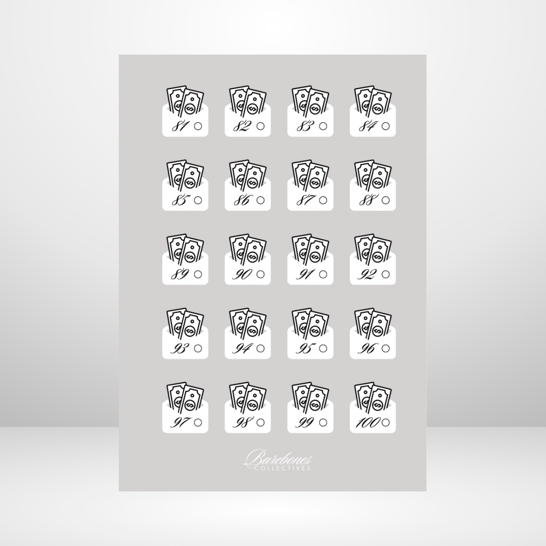 100 Envelope Barebones Savings Challenge A5 Version 1