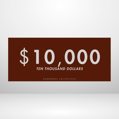 $100 - $50,000 - Black Cherry Set of 4 Cash Place Holders