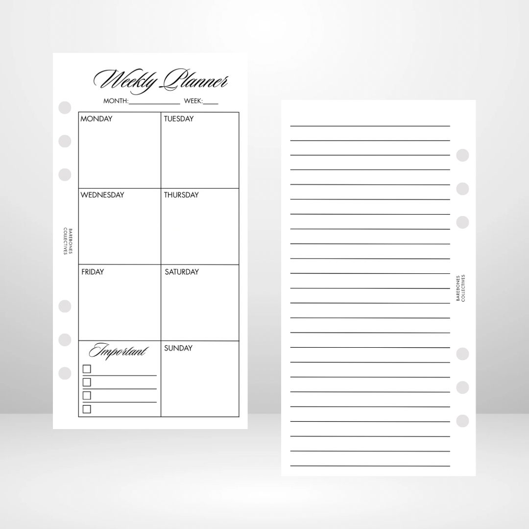 Weekly Planner Signature Wallet Inserts