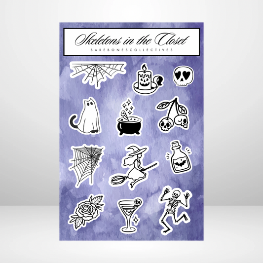 Skeletons in the Closet 4x6 Sticker Sheet