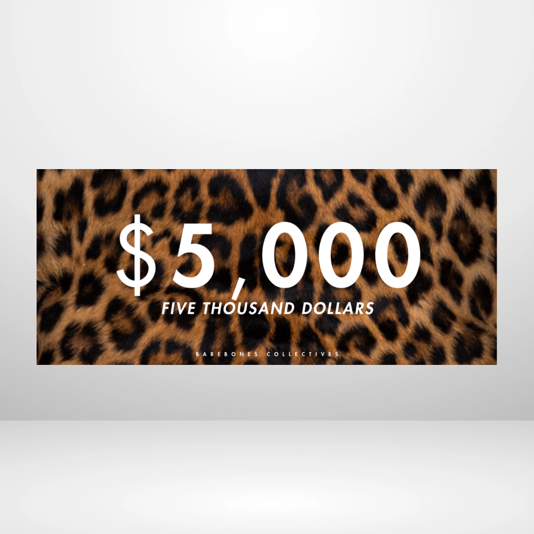 $100 - $50,000 - Leopard Fur Cash Place Holders