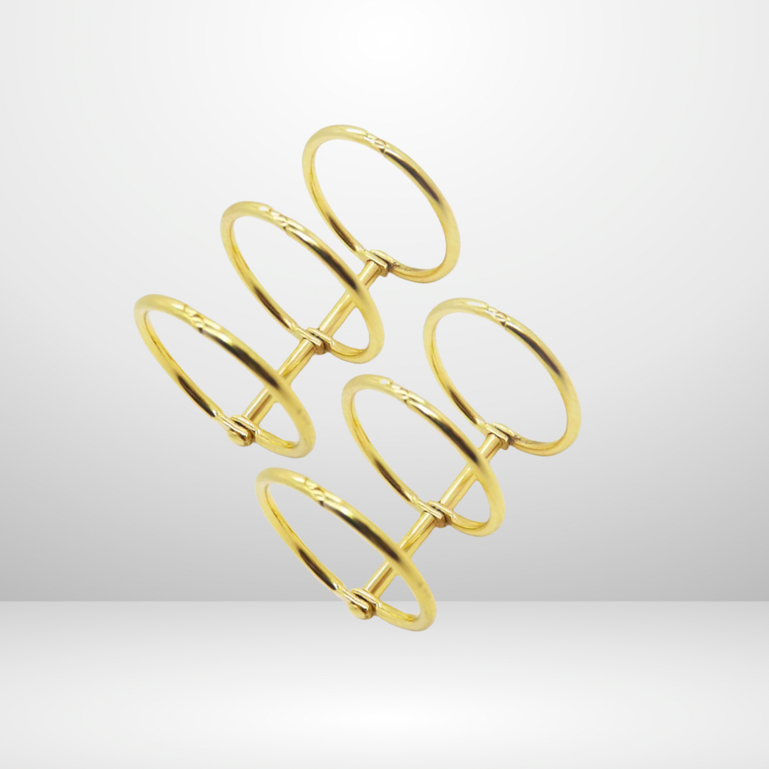 Gold Metal Loose Leaf Binder Split Rings Set of 2