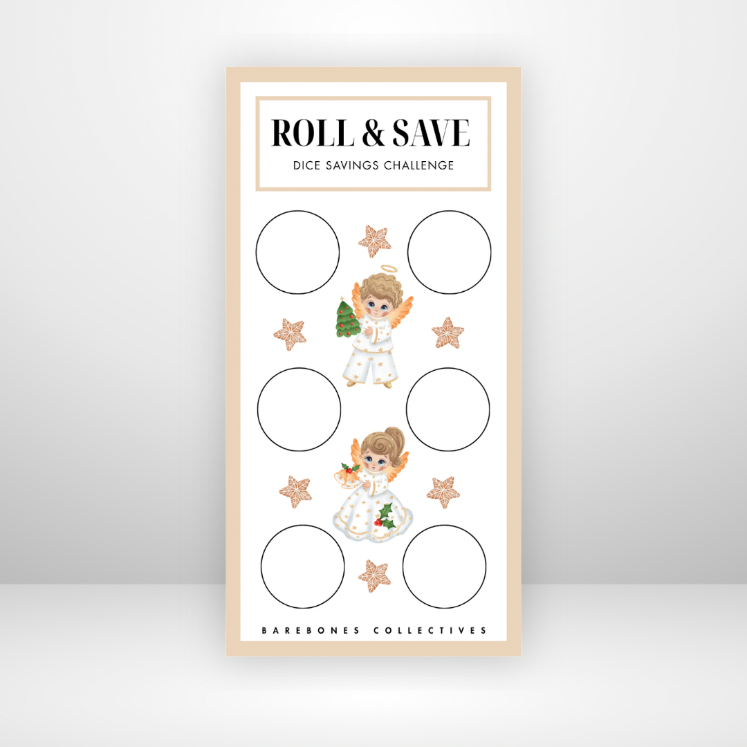 Roll the dice angels Christmas 3x6 Savings Challenge Save $100