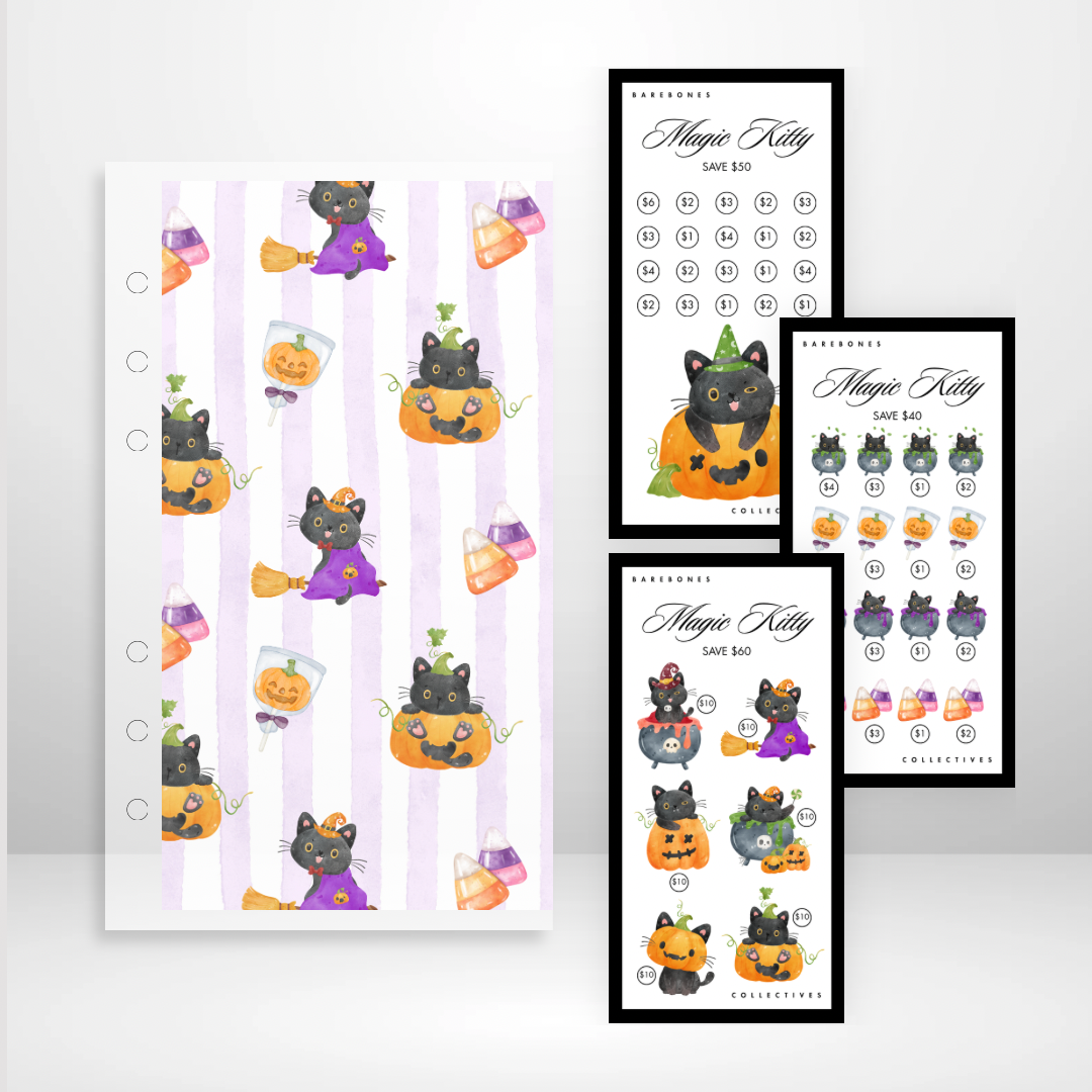 Magic Kitty - Matte Cash Envelope + Savings Challenges