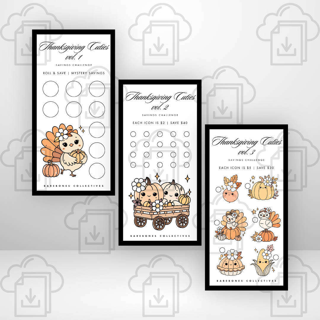 Thanksgiving Cuties Savings Challenges - DIGITAL DOWNLOAD
