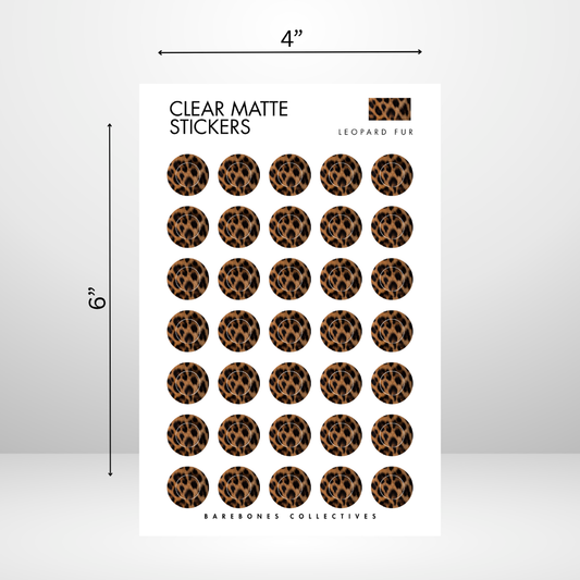 Leopard Fur Halo 4x6 Sticker Sheet