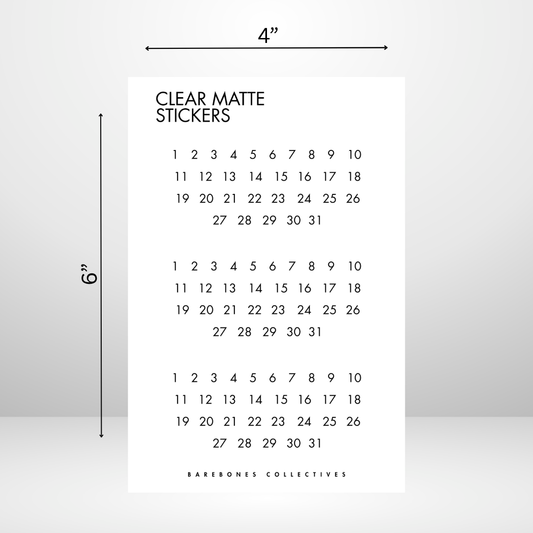 Calendar Dates 4x6 Sticker Sheet