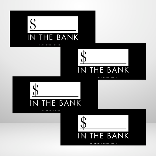 In The Bank Black Out Style Set of 4 Cash Place Holders