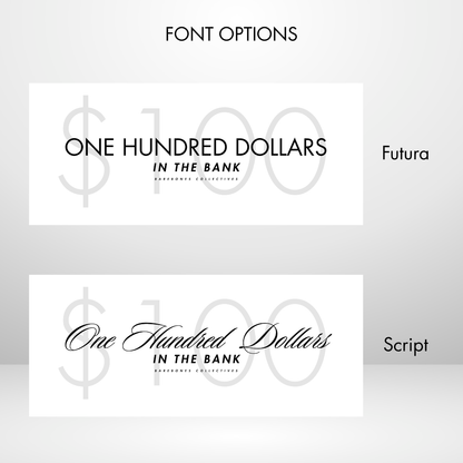 Barebones Simplistic White $100 - $1000 Cash Place Holders