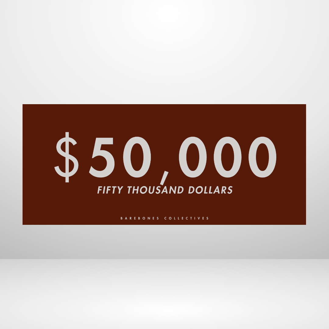 $100 - $50,000 - Black Cherry Set of 4 Cash Place Holders