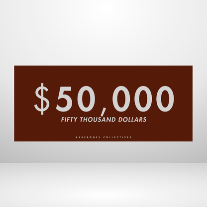 $100 - $50,000 - Black Cherry Set of 4 Cash Place Holders