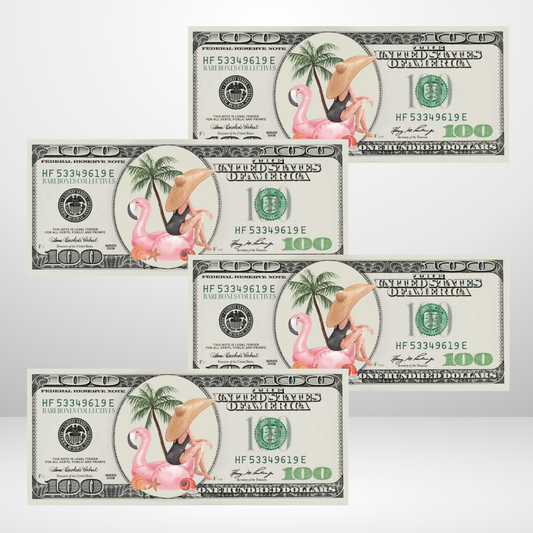 Flamingo Floaty Cash Place Holders $100 Sets of 4
