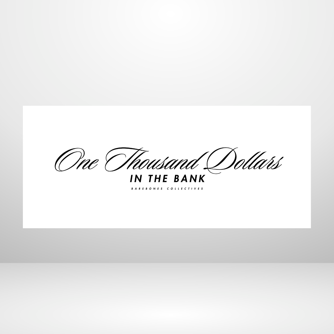 Barebones Minimal White $100 - $1,000 Cash Place Holders