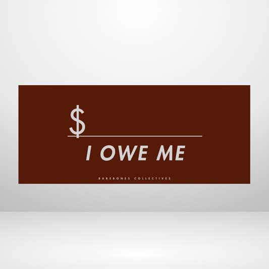 I Owe Me - Black Cherry Set of 4 Cash Place Holders