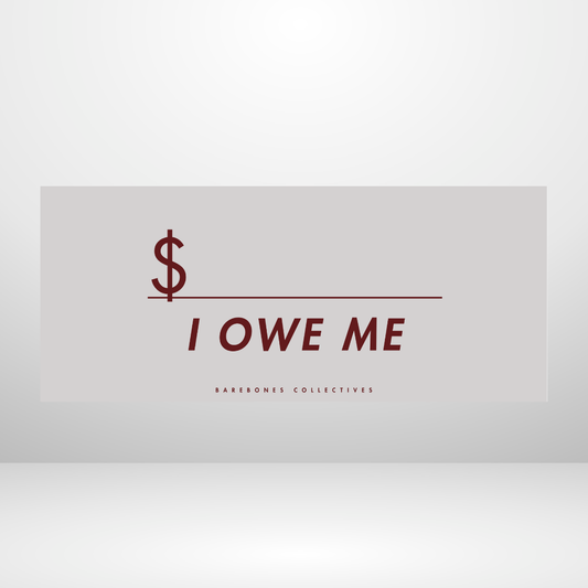 I Owe Me - Reverse Black Cherry Set of 4 Cash Place Holders