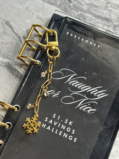 Snow Fall Gold Dangle Charm