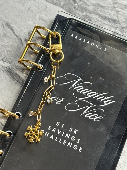 Snow Fall Gold Dangle Charm