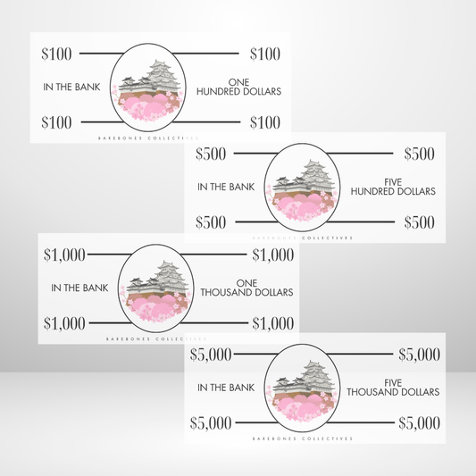 Japan Cash Place Holders $100-$5,000 Sets of 4
