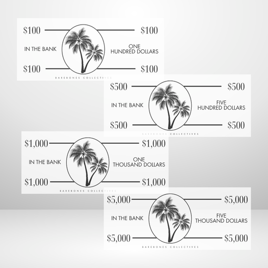 Palm Trees Cash Place Holders $100-$5,000 Sets of 4