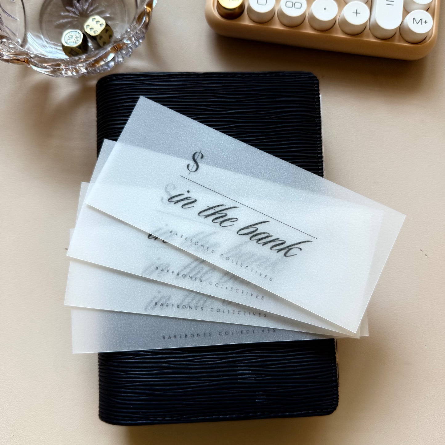 Fancy Font Set of 4 In the Bank Cash Place Holders
