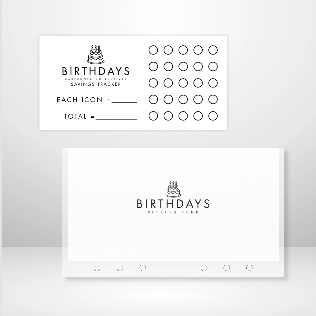 Birthdays - Matte Cash Envelope + Savings Trackers