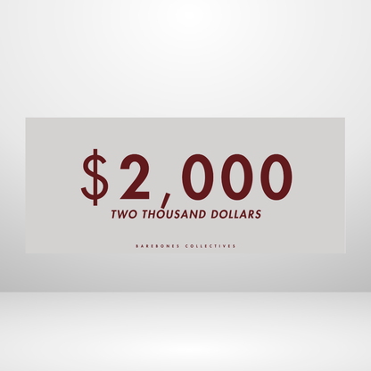 $100 - $50,000 - Reverse Black Cherry Set of 4 Cash Place Holders