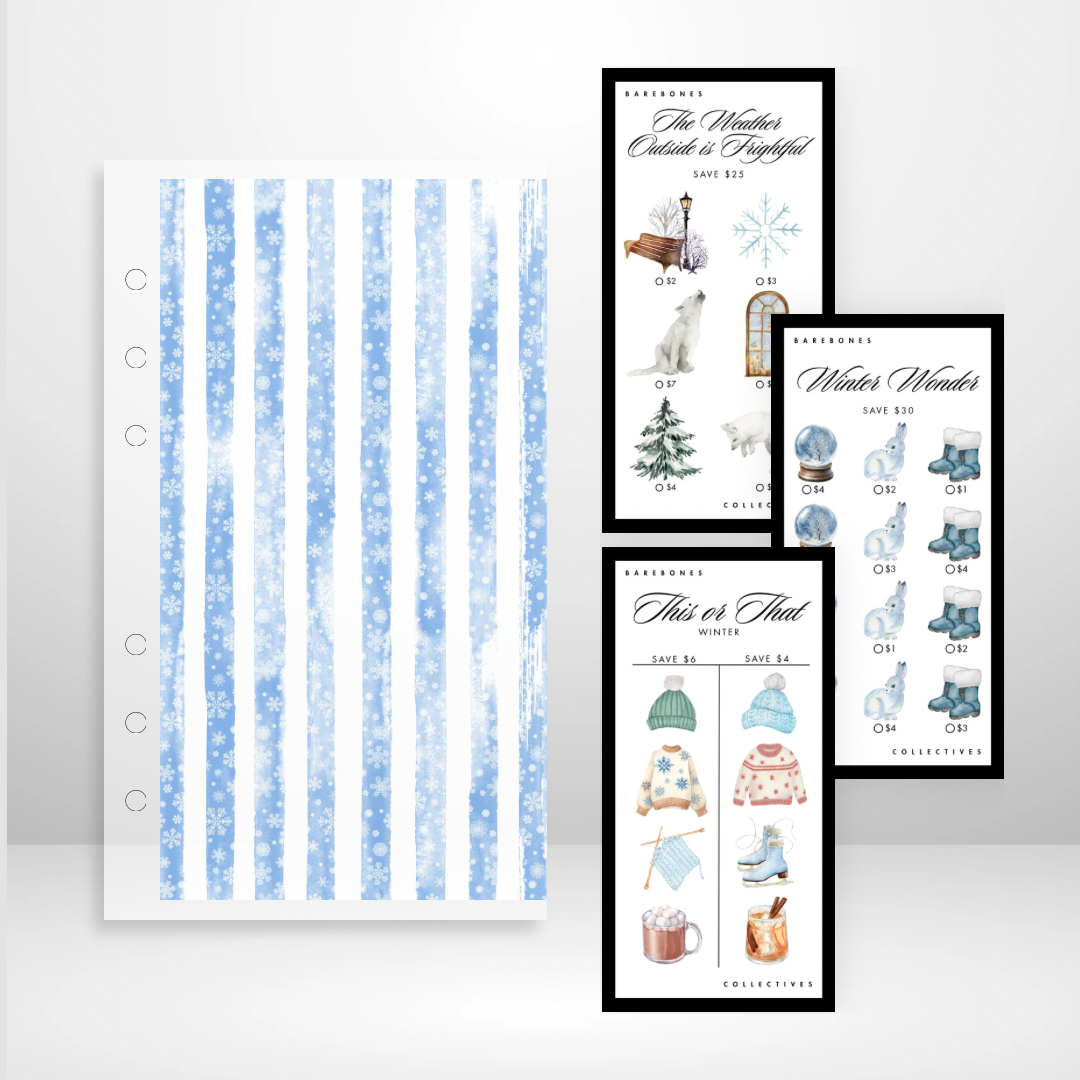 Winter Wonderland - Matte Cash Envelope + Savings Challenges