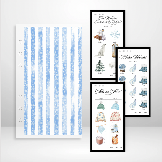 Winter Wonderland - Matte Cash Envelope + Savings Challenges